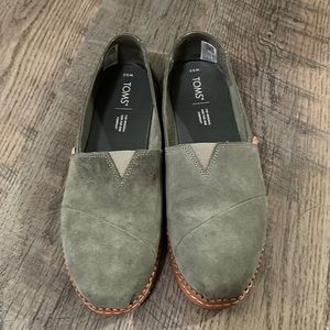Green Suede TOMS